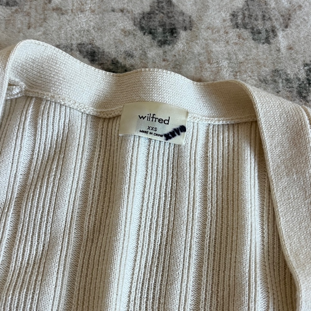 Wilfred Cream Ribbed Cardigan - Picture 4 of 5